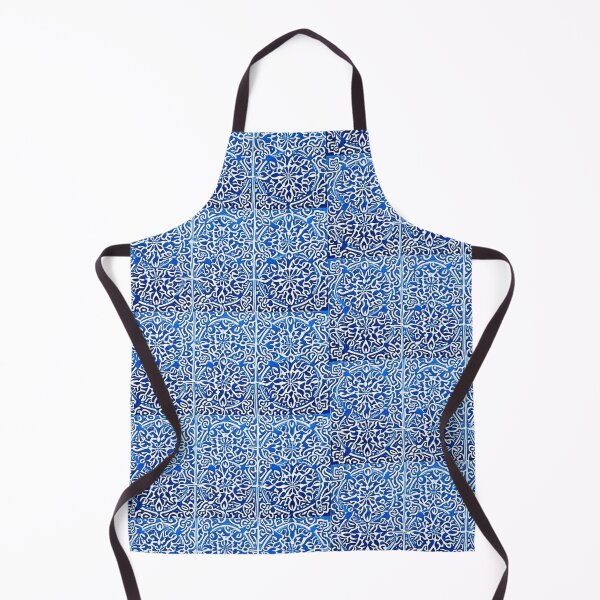 Item preview, Blue and white lace linograph folk art designed and sold by Earth Nature Creations.