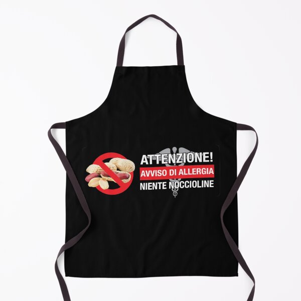 Item preview, Italian: "ATTENZIONE! Avviso di allergia Niente Noccioline" designed and sold by WhiteShirtGuy.