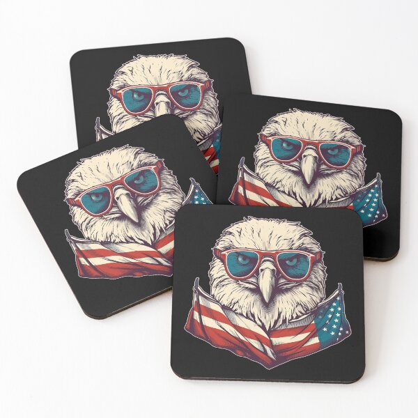 Item preview, Eagle with Glasses and US Flag_ 08 designed and sold by inkStyleMDQ.