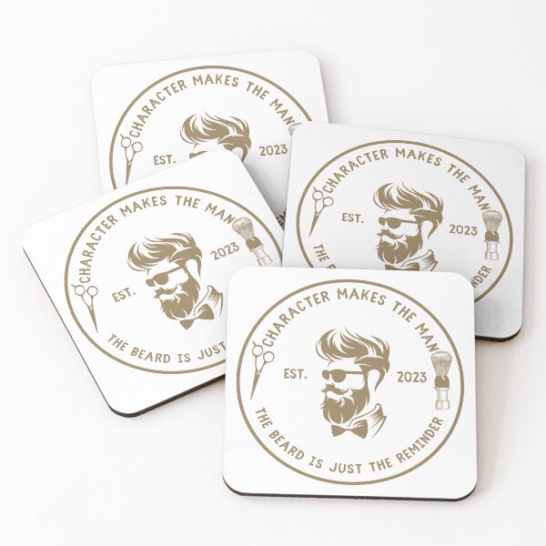 Item preview, Vintage Barber Beard Joke Funny Quote - Character makes the man, the beard is just the reminder designed and sold by Vintage-TM.
