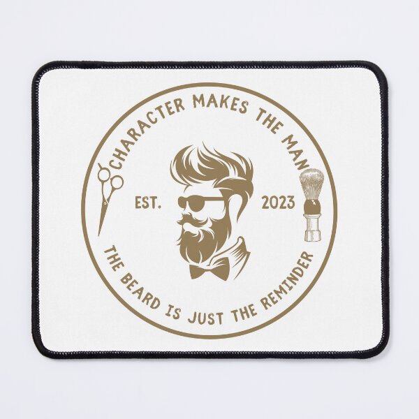 Item preview, Vintage Barber Beard Joke Funny Quote - Character makes the man, the beard is just the reminder designed and sold by Vintage-TM.
