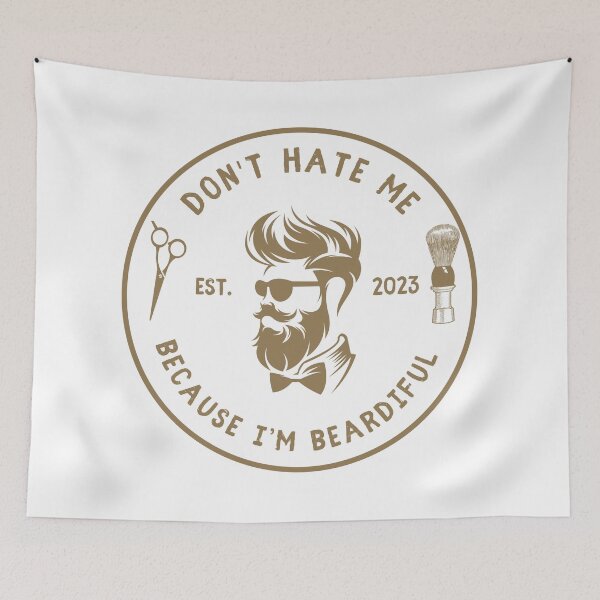 Item preview, Vintage Barber Beard Joke Funny Quote - Don't hate me because I'm beardiful designed and sold by Vintage-TM.