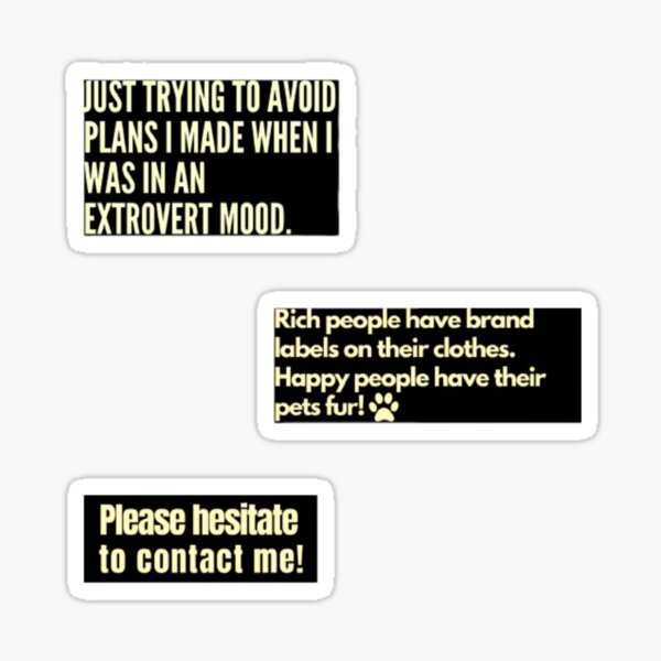 Item preview, Every Introvert Thoughts sticker pack designed and sold by FlowFlex.