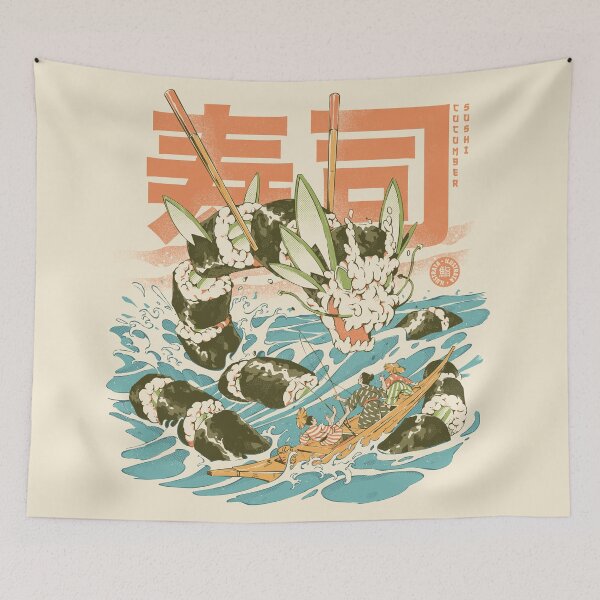 Item preview, Cucumber Sushi Dragon designed and sold by Ilustrata®.