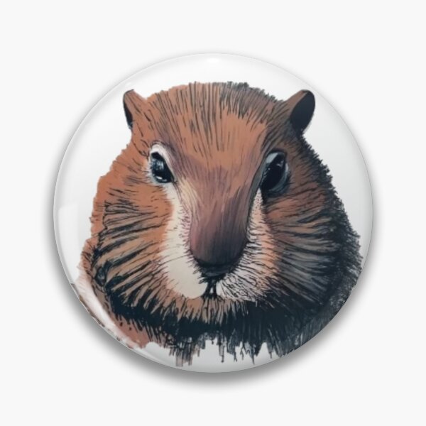 Item preview, Brown marmot painted with acrylic designed and sold by GroundhogMs.
