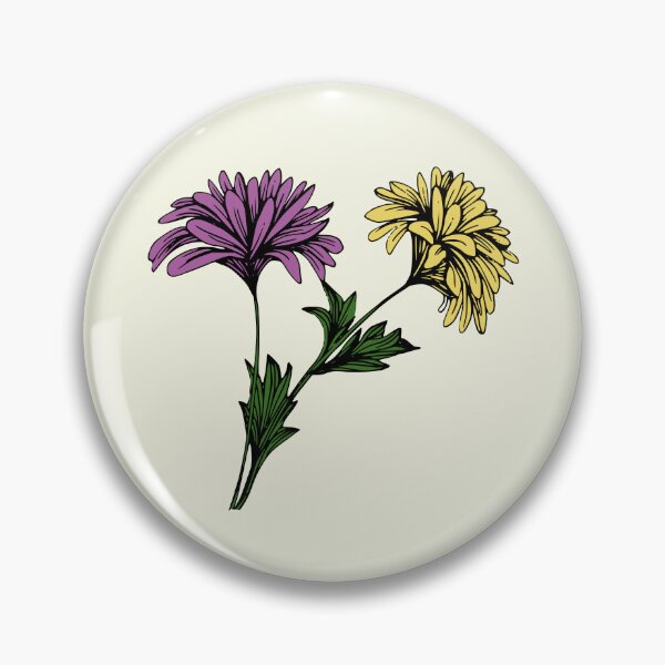 Item preview, violet and orange flower (Chrysanthemum) designed and sold by Atlantico54.