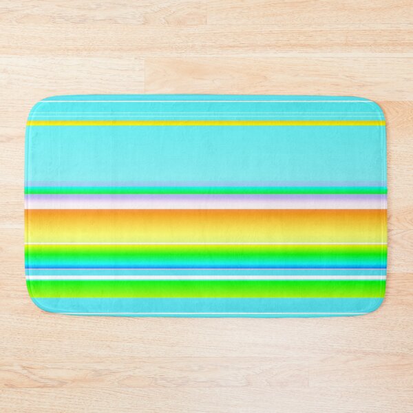 Item preview, Cheerful multicolored horizontal stripes | bright yellow green powder blue striped designed and sold by lausn.