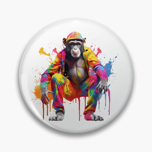 Item preview, Chimp In Jumpsuit Watercolor | Bold Colors  designed and sold by mwinter2205.