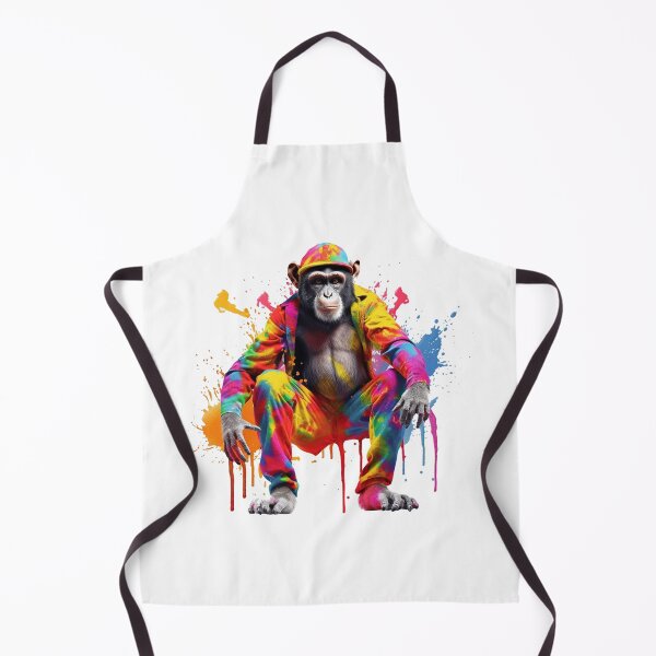 Item preview, Chimp In Jumpsuit Watercolor | Bold Colors designed and sold by mwinter2205.