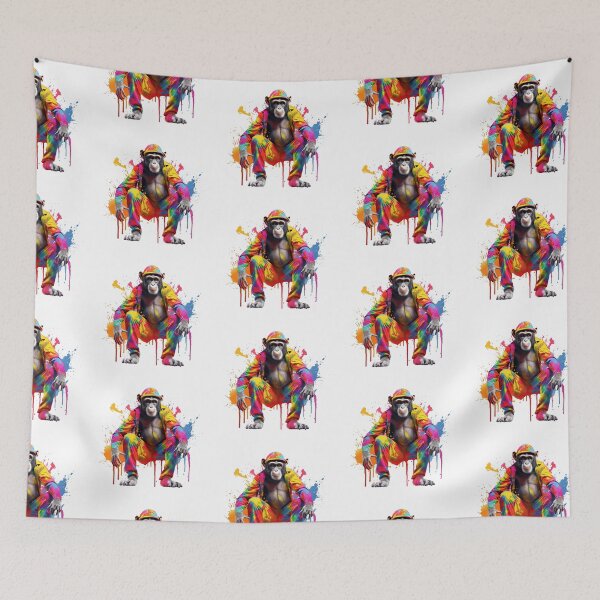 Item preview, Chimp In Jumpsuit Watercolor | Bold Colors  designed and sold by mwinter2205.