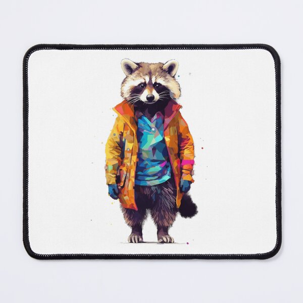 Item preview, Raccoon In Jumpsuit Watercolor | Bold Colors  designed and sold by mwinter2205.