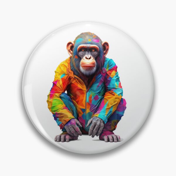 Item preview, Chimpanzee In Jumpsuit Watercolor | Bold Colors  designed and sold by mwinter2205.