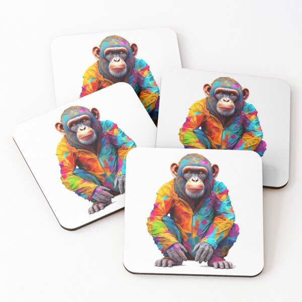 Item preview, Chimpanzee In Jumpsuit Watercolor | Bold Colors  designed and sold by mwinter2205.