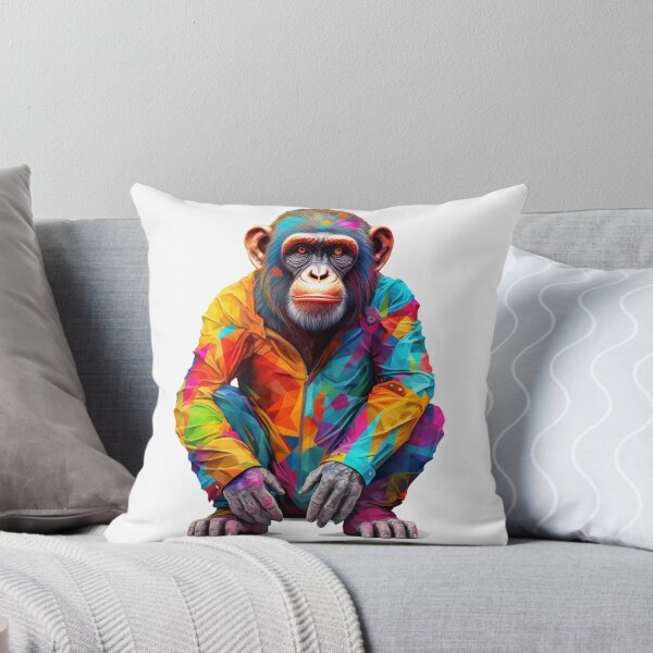 Item preview, Chimpanzee In Jumpsuit Watercolor | Bold Colors  designed and sold by mwinter2205.