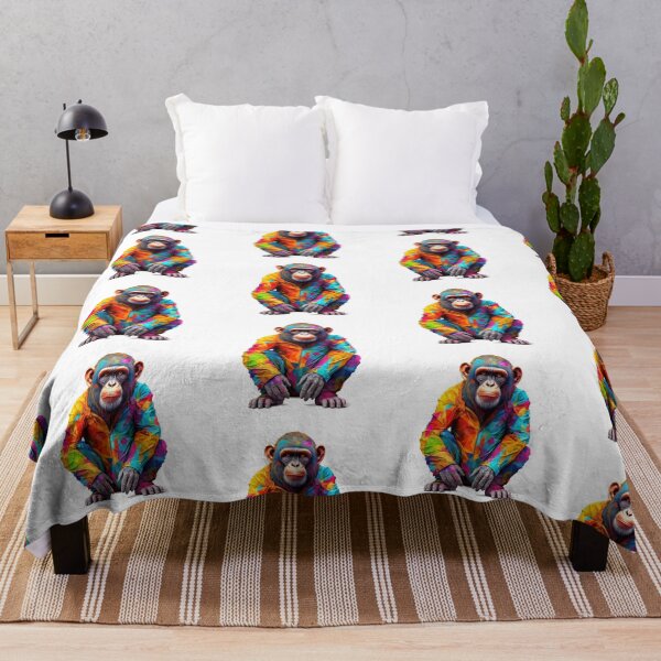 Item preview, Chimpanzee In Jumpsuit Watercolor | Bold Colors  designed and sold by mwinter2205.