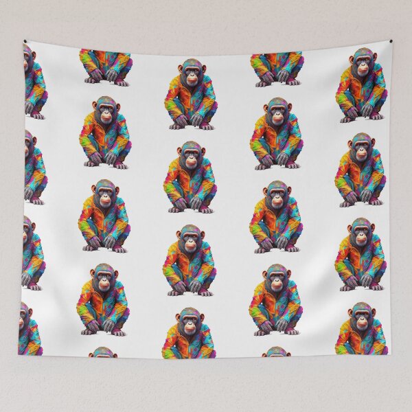 Item preview, Chimpanzee In Jumpsuit Watercolor | Bold Colors  designed and sold by mwinter2205.