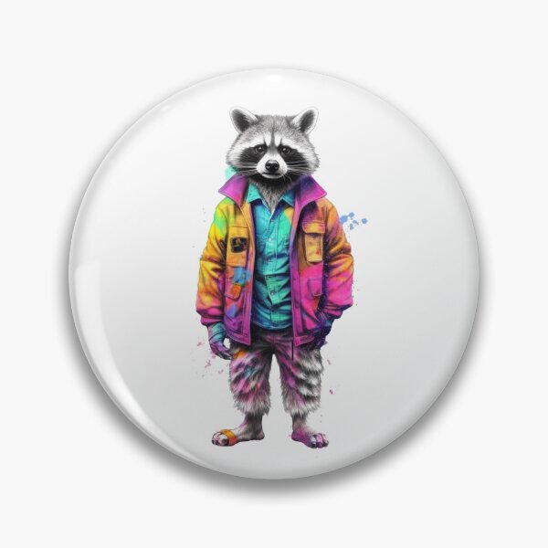 Item preview, Raccoon In Jumpsuit Watercolor | Bold Colors  designed and sold by mwinter2205.