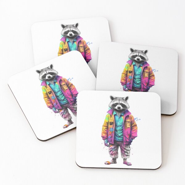 Item preview, Raccoon In Jumpsuit Watercolor | Bold Colors  designed and sold by mwinter2205.