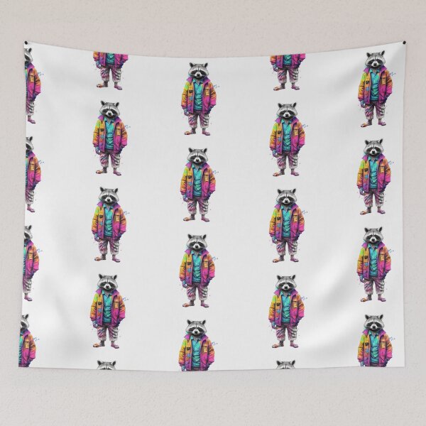Item preview, Raccoon In Jumpsuit Watercolor | Bold Colors  designed and sold by mwinter2205.