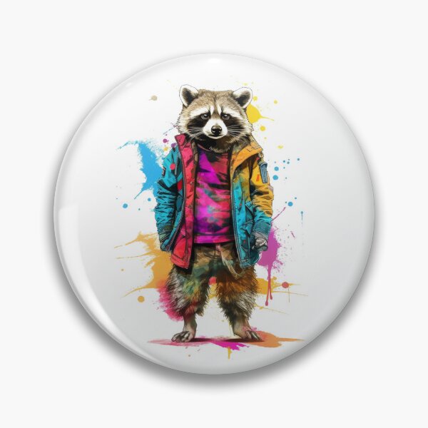 Item preview, Raccoon In Jumpsuit Watercolor | Bold Colors  designed and sold by mwinter2205.