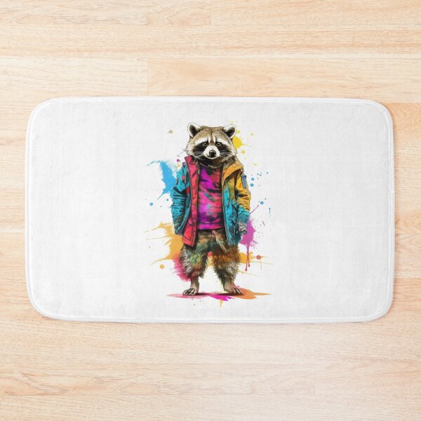 Item preview, Raccoon In Jumpsuit Watercolor | Bold Colors  designed and sold by mwinter2205.