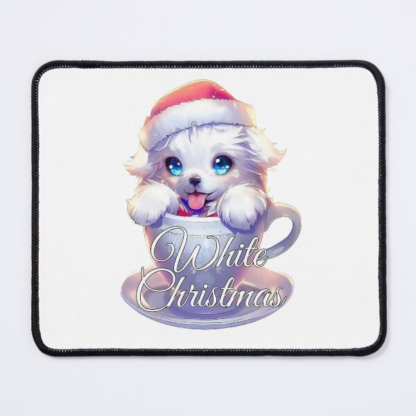 Item preview, Cute white puppy in cup White christmas merry christmas designed and sold by TomFrontierArt.