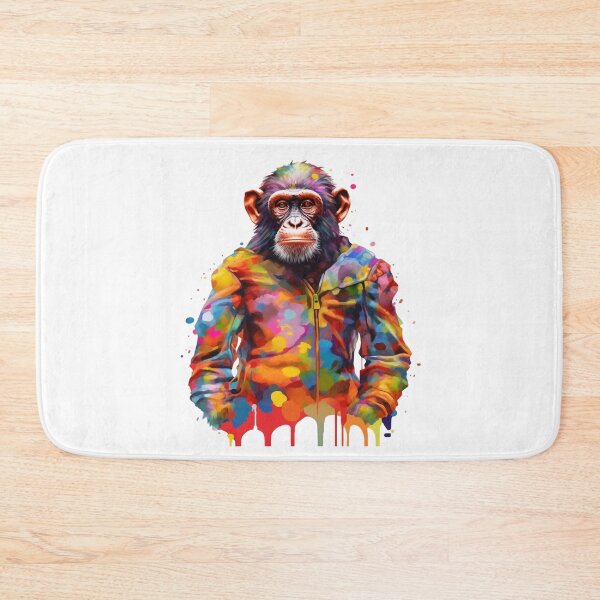 Item preview, Chimpanzee In Jumpsuit Watercolor | Bold Colors  designed and sold by mwinter2205.