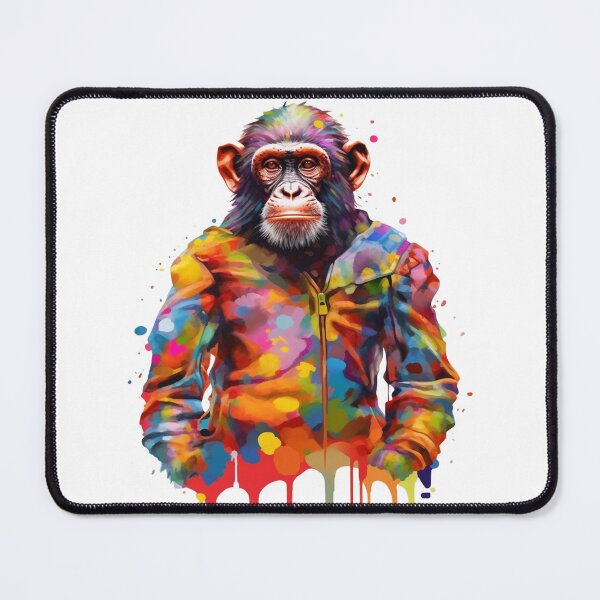 Item preview, Chimpanzee In Jumpsuit Watercolor | Bold Colors  designed and sold by mwinter2205.