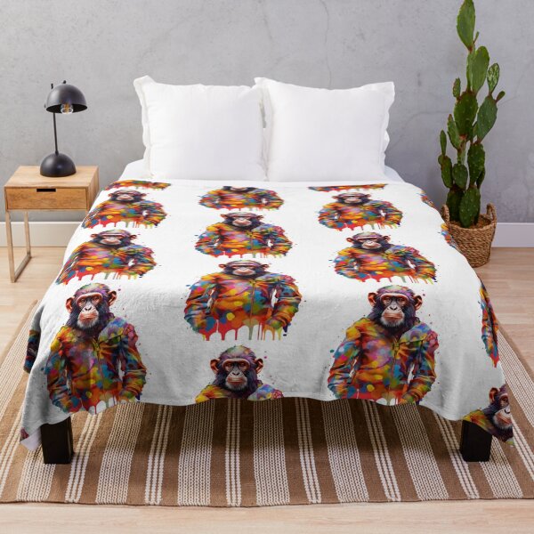 Item preview, Chimpanzee In Jumpsuit Watercolor | Bold Colors  designed and sold by mwinter2205.