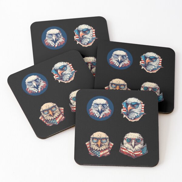 Item preview, Pack Eagle with Glasses and USA Flag_02 designed and sold by inkStyleMDQ.