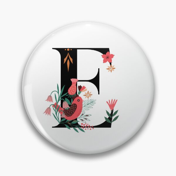 Artikelvorschau, Monogramm E, Buchstabe E, Initiale E, Alphabet-Design-Illustration, floraler E-Aufkleber, buntes Monogramm, botanischer Monogramm-E-Aufkleber entworfen und verkauft von Work life.