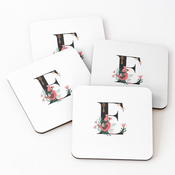 Artikelvorschau, Monogramm E, Buchstabe E, Initiale E, Alphabet-Design-Illustration, floraler E-Aufkleber, buntes Monogramm, botanischer Monogramm-E-Aufkleber entworfen und verkauft von Work life.