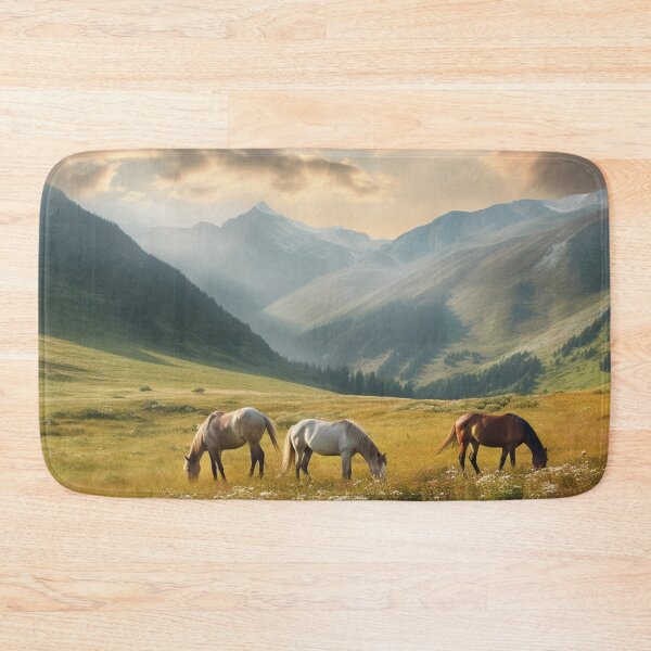 Item preview, Horses Grazing in a Valley 2 designed and sold by shanessie6.