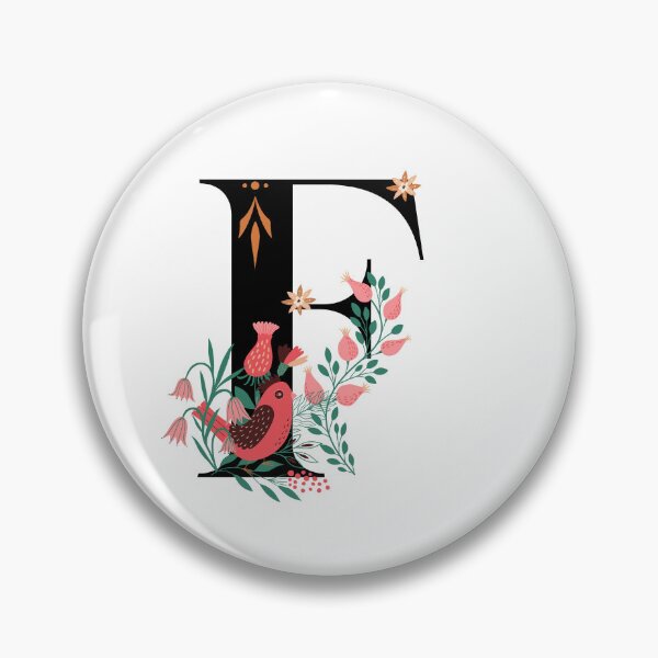 Artikelvorschau, Monogramm F, Buchstabe F, Initiale F, Alphabet-Design-Illustration, floraler F-Aufkleber, buntes Monogramm, botanischer Monogramm-F-Aufkleber entworfen und verkauft von Work life.