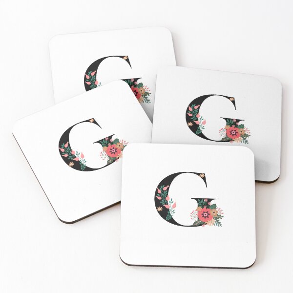 Artikelvorschau, Monogramm G, Buchstabe G, Initiale G, Alphabet-Design-Illustration, floraler G-Aufkleber, buntes Monogramm, botanischer Monogramm-G-Aufkleber entworfen und verkauft von Work life.
