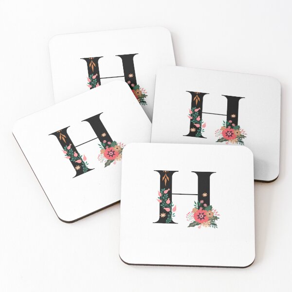 Item preview, Monograma H, Letra H, H inicial, Ilustración de diseño del alfabeto, Etiqueta engomada floral H, Monograma colorido, Etiqueta engomada H del monograma botánico designed and sold by Work life.