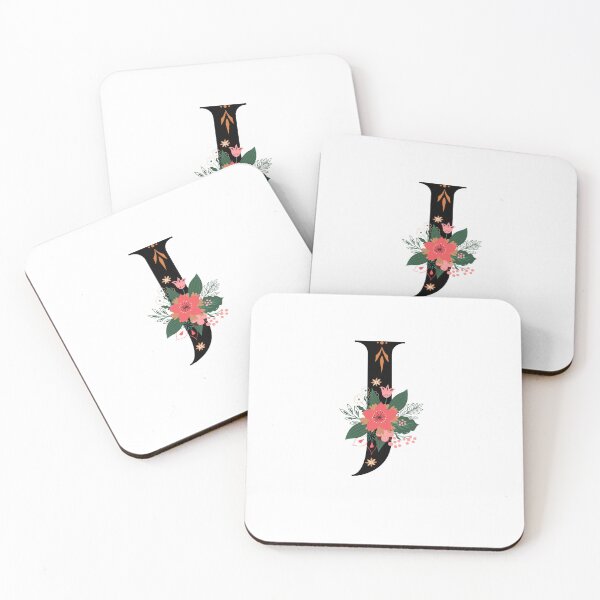 Artikelvorschau, Monogramm J, Buchstabe J, Initiale J, Alphabet-Design-Illustration, floraler J-Aufkleber, buntes Monogramm, botanischer Monogramm-J-Aufkleber entworfen und verkauft von Work life.