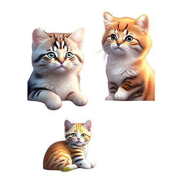 Pegatina for Sale con la obra «paquete de pegatinas - Regalo adorable de  gatitos realistas para los amantes de los gatos - gatos bebés» de  PetPrintsHub