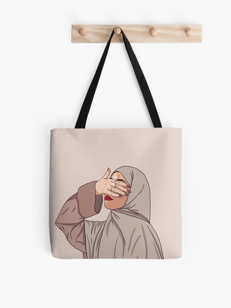HIJABI HIDING HER FACE Tote Bag