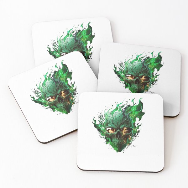 Item preview, skull green flames designed and sold by JaredInVincibl.