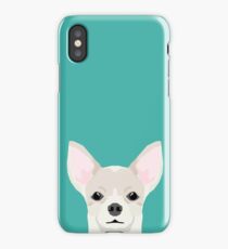 Chihuahua dog head pet art dog breed chihuahuas peeking iPhone Case
