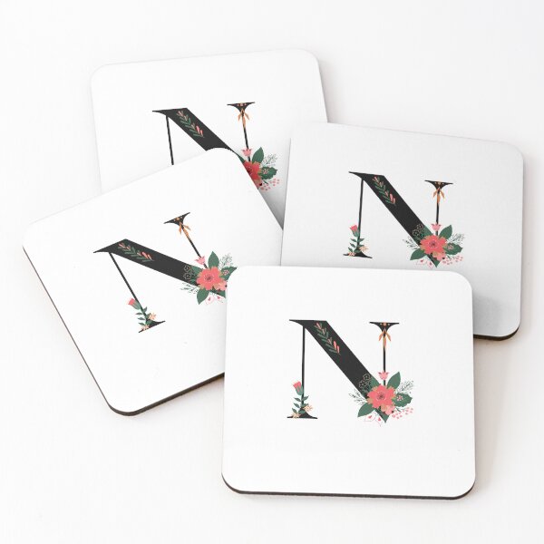 Artikelvorschau, Monogramm N, Buchstabe N, Initiale N, Alphabet-Design-Illustration, floraler N-Aufkleber, buntes Monogramm, botanischer Monogramm-N-Aufkleber entworfen und verkauft von Work life.