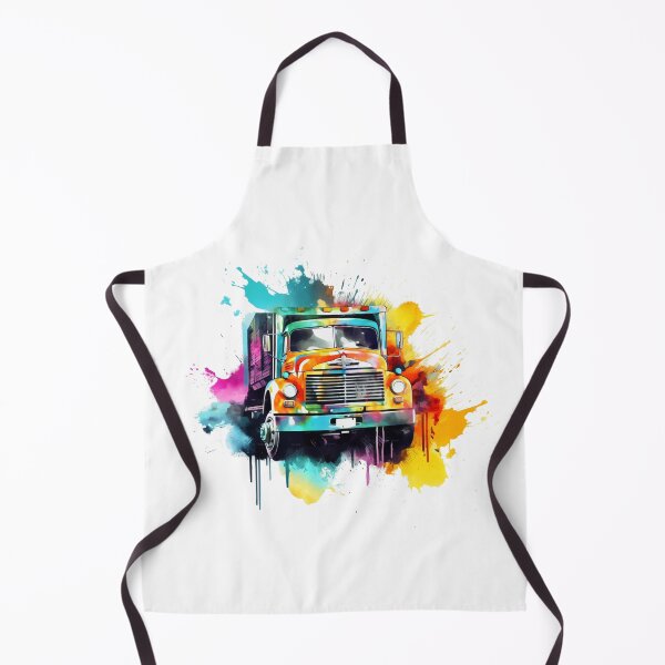 Aperçu de l'œuvre Vieux | Aquarelle automobile | Camion | Couleurs vives créée et vendue par mwinter2205.
