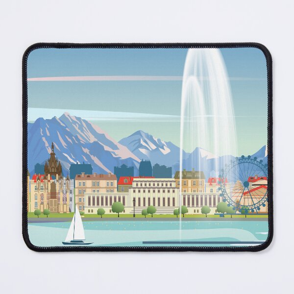 Item preview, Geneva travel poster, travel print City in Switzerland designed and sold by Arctic frame studio.