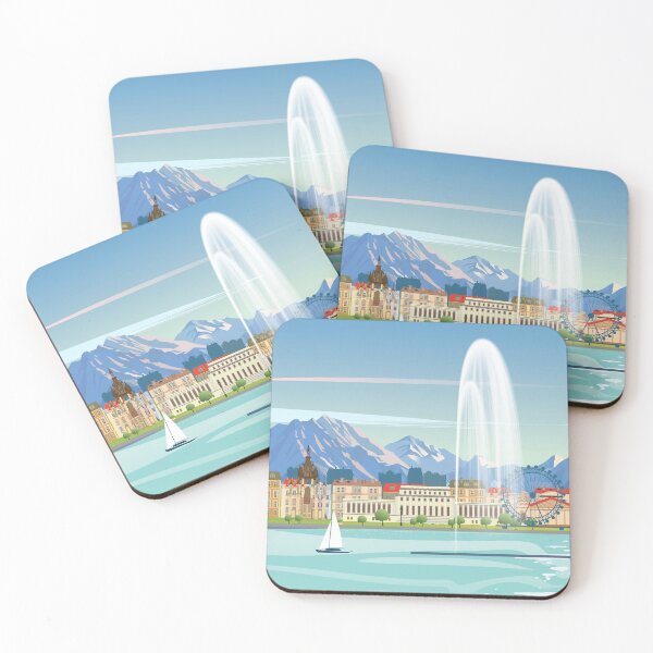 Item preview, Geneva travel poster, travel print City in Switzerland designed and sold by Arctic frame studio.