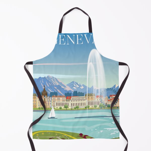 Artikelvorschau, Reiseplakat Genf, Reisedruck Stadt in der Schweiz entworfen und verkauft von Arctic frame studio.