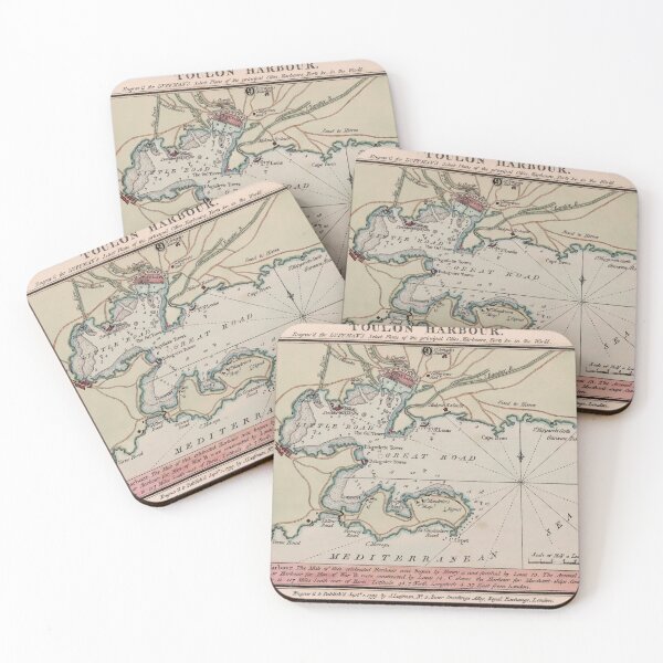 Item preview, Vintage Map of Toulon Harbor France (1799) designed and sold by BravuraMedia.