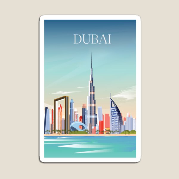 Item preview, Affiche d'art mural d'impression d'affiche de voyage de Dubaï designed and sold by Arctic frame studio.