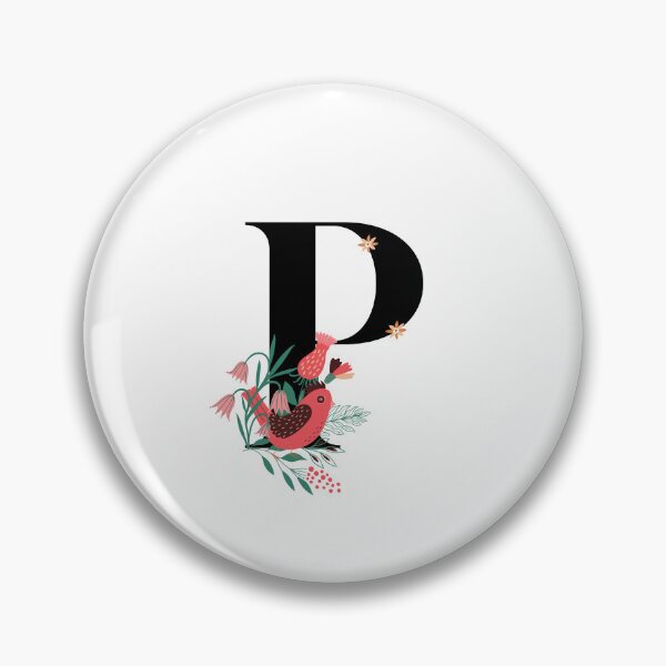 Artikelvorschau, Monogramm P, Buchstabe P, Initiale P, Alphabet-Design-Illustration, floraler P-Aufkleber, buntes Monogramm, botanischer Monogramm-P-Aufkleber entworfen und verkauft von Work life.