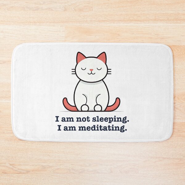 Item preview, Meditating Cat - I am not sleeping. I am meditating white and orange cat designed and sold by BVDigitalArt.